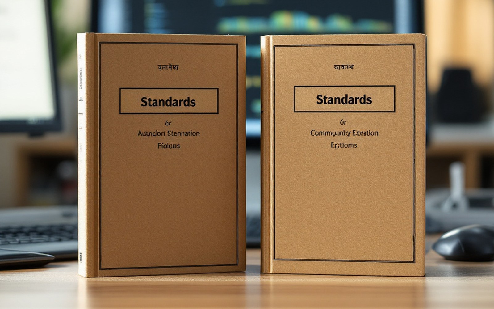 Two standards volumes side by side on a desk